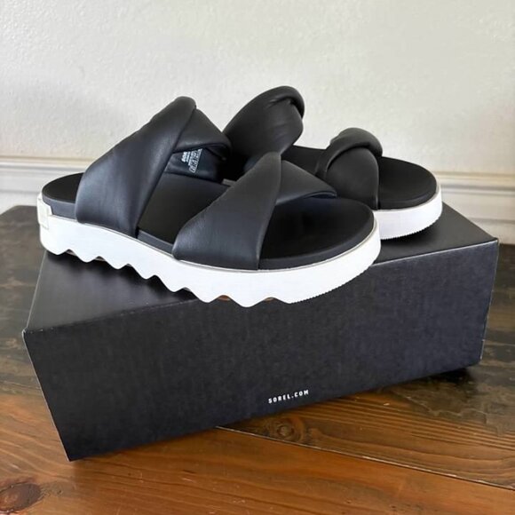 Sorel Viibe Twist Slide Sandals- Black- NIB- SZ 5.5,8.5,12 - Picture 4 of 4